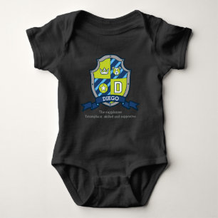 Diego boys D name & meaning knights shield Baby Bodysuit