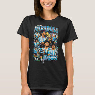 Diego Maradona 90s Vintage Bootleg Style Footll So T-Shirt