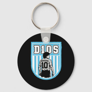Diego Maradona D10s Shield Dge Retro Footll Soccer Key Ring
