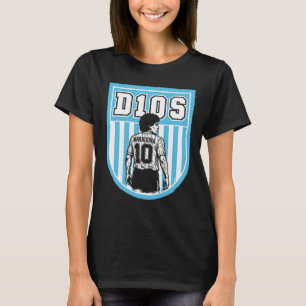Diego Maradona D10s Shield Dge Retro Footll Soccer T-Shirt