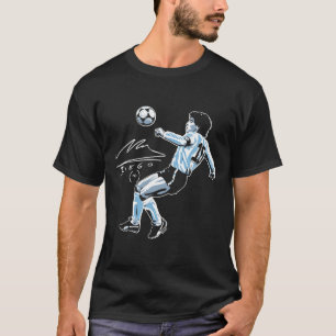 Diego Maradona Eighties Signature Soccer Legend T-Shirt