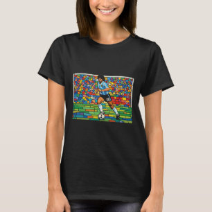 Diego Maradona Stained Gl Style Footll Art Soccer T-Shirt