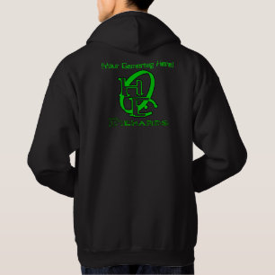 Diehards Gamer Graphic Green Your Gamertag Hoodie