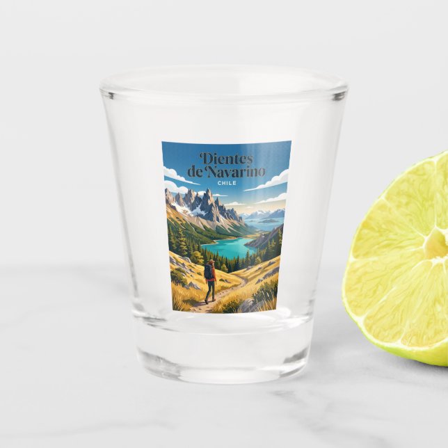 Dientes de Navarino Chile Shot Glass (Front)