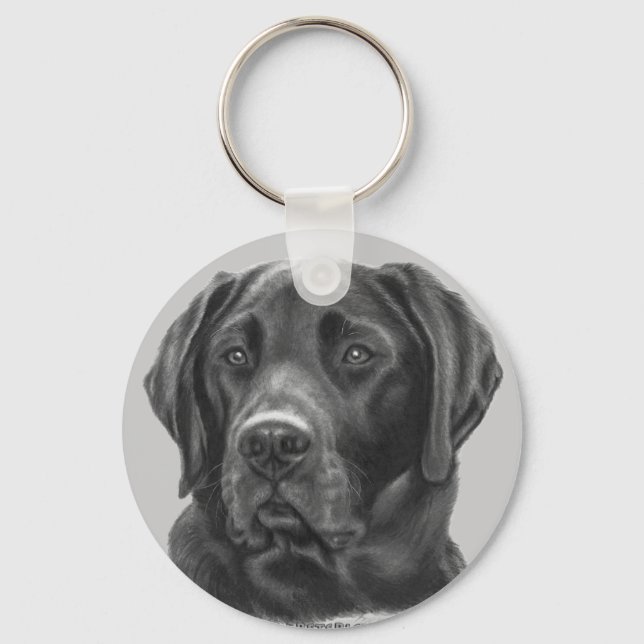 Diesel, Black Labrador Retriever Key Ring (Front)
