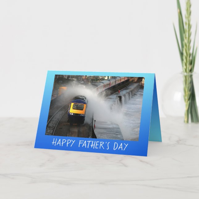 Diesel engine and waves Father's Day personalised Card (Front)