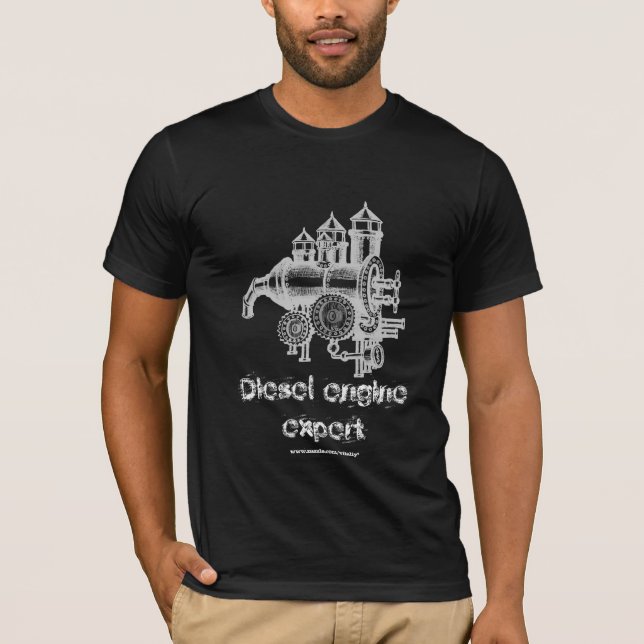 Diesel engine cool funny t-shirt design (Front)