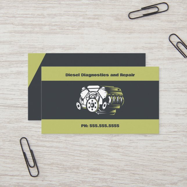 Diesel Engines Business Card (Front/Back In Situ)