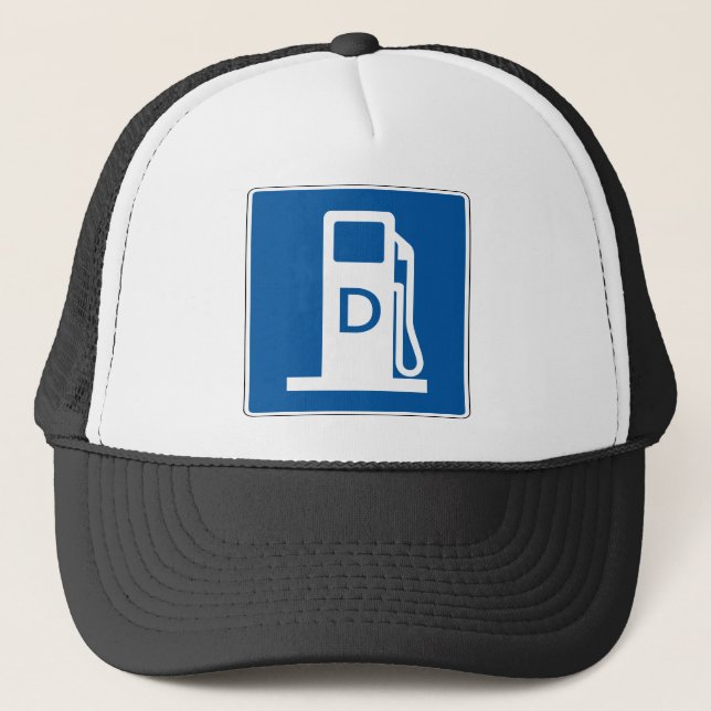 Diesel Gas Street Sign Trucker Hat (Front)
