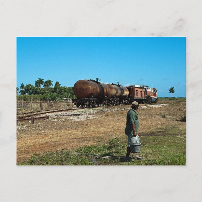 Diesel hauled molasses train postcard (Front)