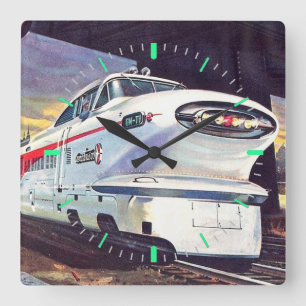 Diesel Locomotive Square Wall Clock