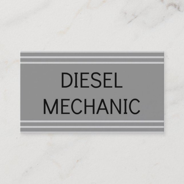 Diesel Mechanic Business Card (Front)