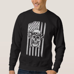 Diesel Mechanic Car Fixing American Flag Auto Repa Sweatshirt