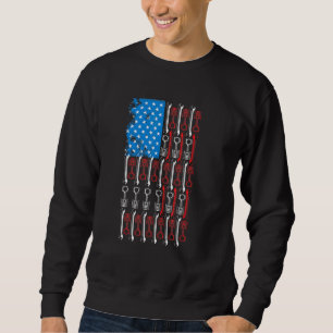 Diesel Mechanic Car Fixing American Flag Auto Repa Sweatshirt