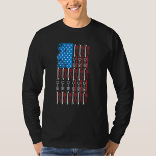 Diesel Mechanic Car Fixing American Flag Auto Repa T-Shirt