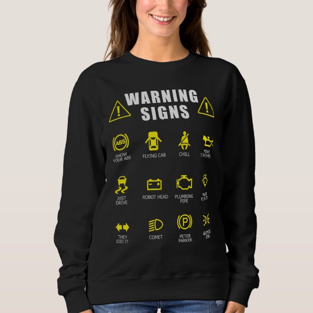 Diesel Mechanic Car Fixing Warning Signs Auto Repa Sweatshirt (Front)
