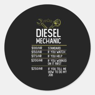 Diesel Mechanic Craftsman Gift Present Idea Classic Round Sticker