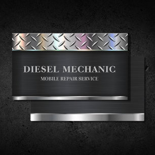 Diesel Mechanic Maintenance Metal Repair Service  Business Card