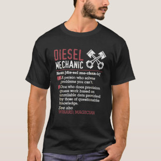 Diesel Mechanic Meaning Vintage Retro Design Dies T-Shirt