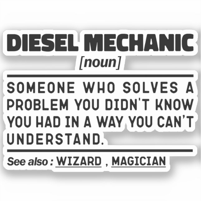 Diesel Mechanic Noun Professional Worker Funny Dad (Front)