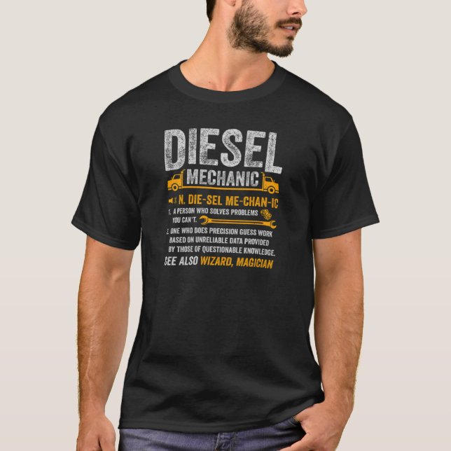 Diesel Mechanic Trucker Semi Truck Driver Funny De T-Shirt (Front)