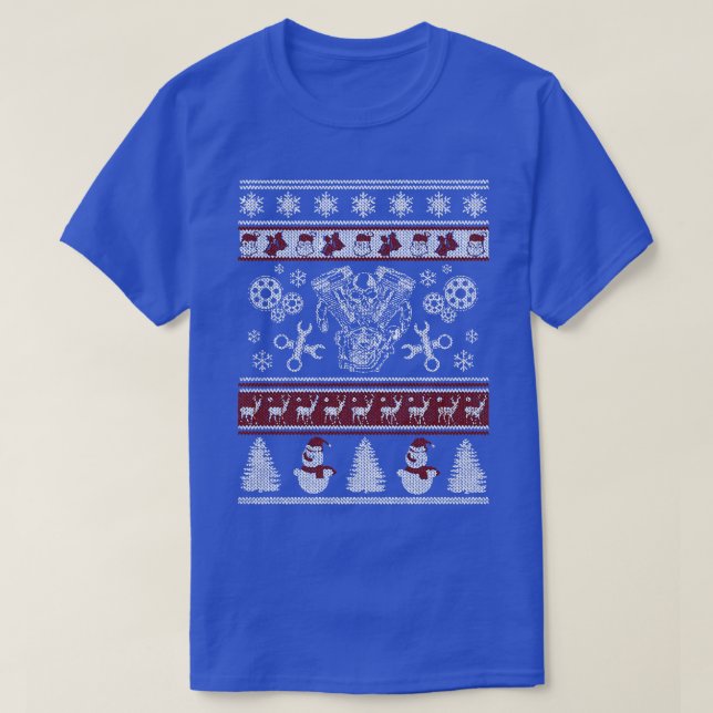 Diesel Mechanic Ugly Christmas Sweatshirt T-Shirt (Design Front)