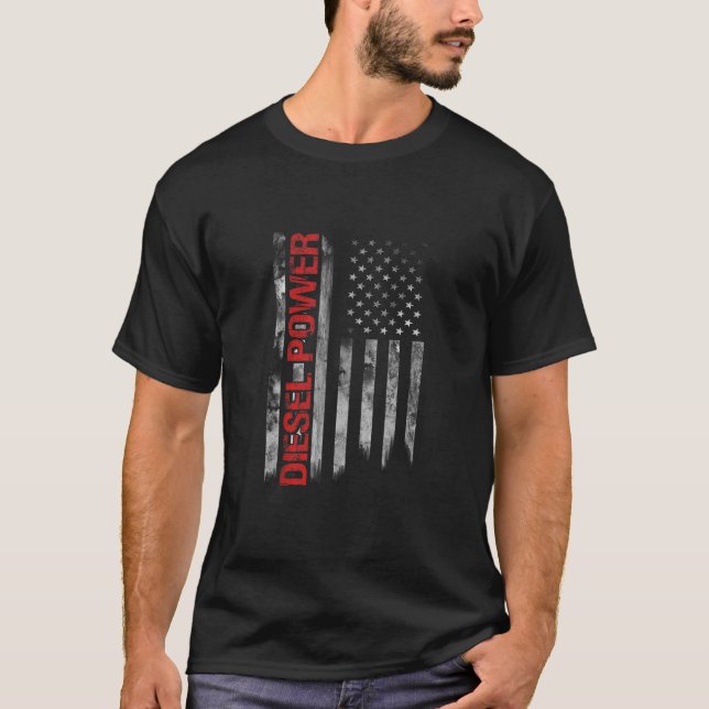 Diesel Power Truck Turbo Brothers Mechanic USA Ame T-Shirt (Front)