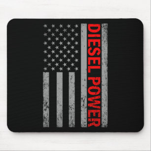 Diesel Power Usa Flag Truck Turbo Brothers Mechani Mouse Pad