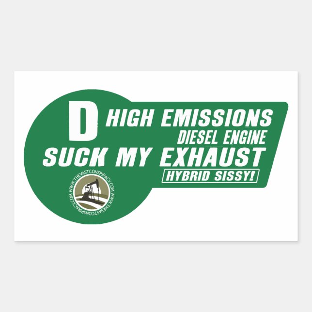 Diesel SUV Sticker (Green on White) 4 pack (Front)