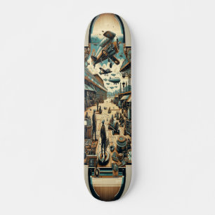 "Dieselpunk Airfield Deck" Skateboard