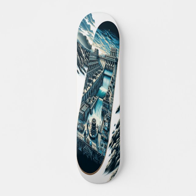 "Dieselpunk Hydroelectric Power Deck" Skateboard (Front)