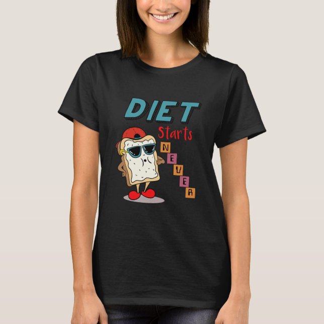 Diet Starts Never Doughnut Weightlifting T-Shirt (Front)