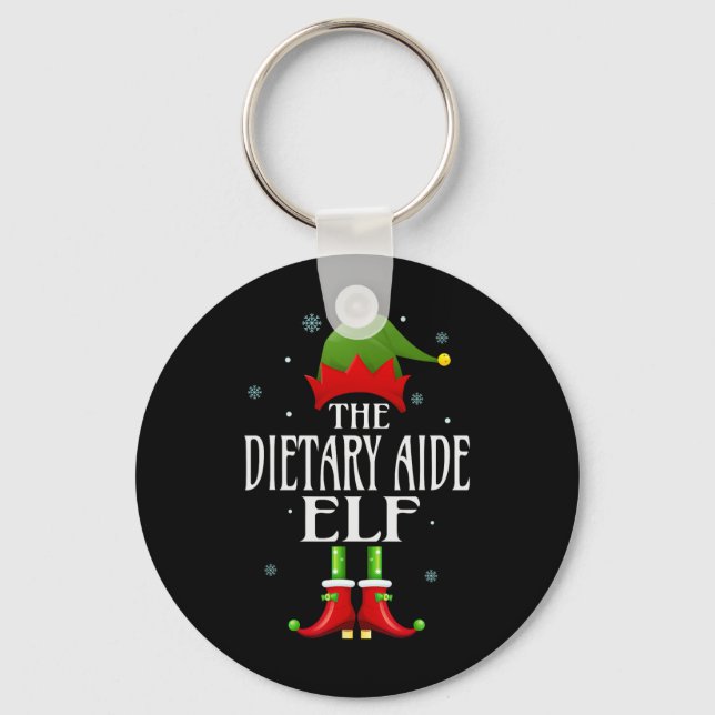 Dietary Aide Elf Xmas Funny Family Matching Christ Key Ring (Front)