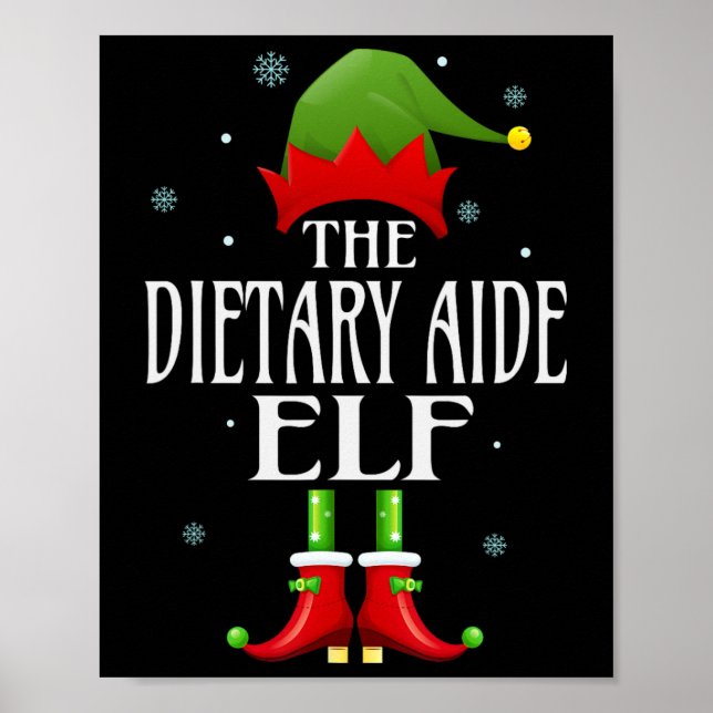 Dietary Aide Elf Xmas Funny Family Matching Christ Poster (Front)