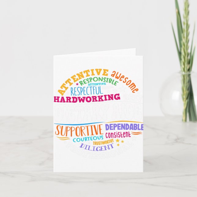 Dietary Aide Life Appreciation Healthcare Workers  Card (Front)