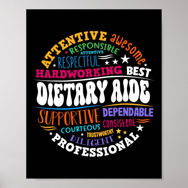 Dietary Aide Life Appreciation Healthcare Workers  Poster (Front)
