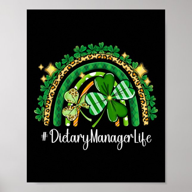 Dietary Manager Rainbow St Patricks Day Matching S Poster (Front)