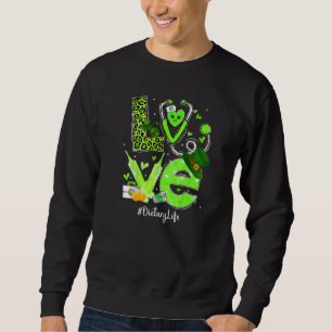 Dietary Nurse Life Love Heart Stethoscope Rn Nurse Sweatshirt