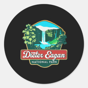 Dieter Eagan National Park Hiking Camping Wildlife Classic Round Sticker