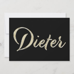 Dieter Name white gold Handwriting Card
