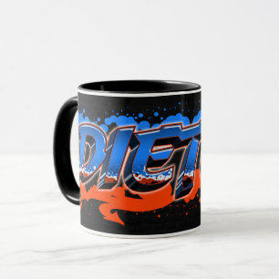 Dieter Vorname Name Graffiti blue orange Tasse Mug