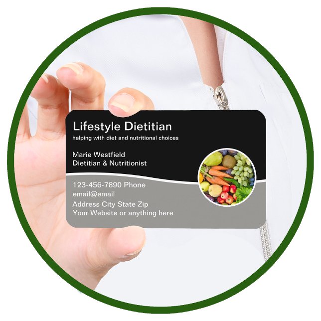 Dietician And Nutritionist Modern Business Cards (Creator Uploaded)