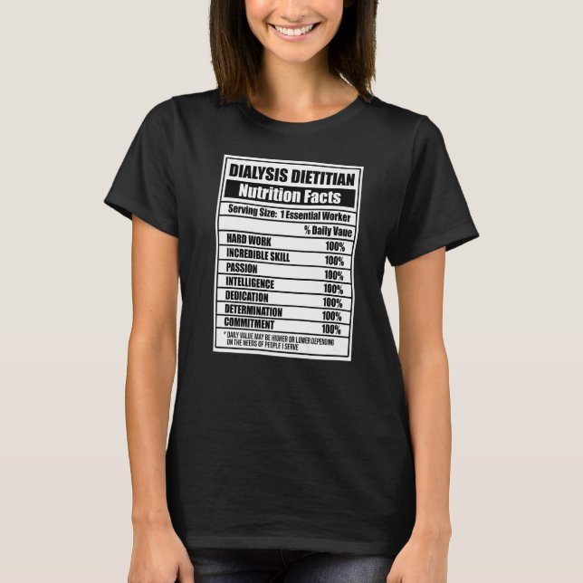 Dietician Facts Nutritionist Dietary Diet  Graphic T-Shirt (Front)