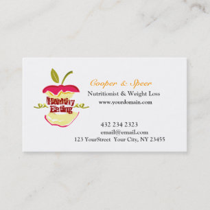 Dietician Nutritionist  Apple Design  Business Business Card