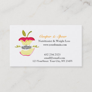 Dietician Nutritionist  Apple Design  Business Business Card