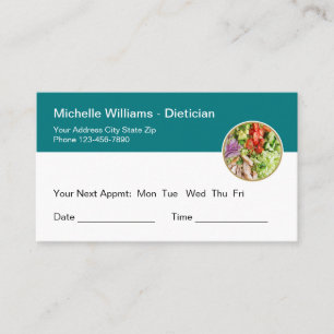 Dietician Nutritionist Appointment Business Cards