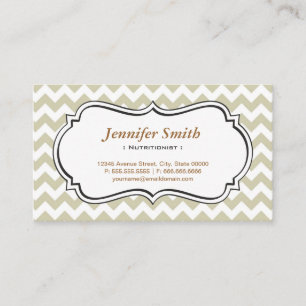 Dietician Nutritionist - Chevron Simple Jasmine Business Card