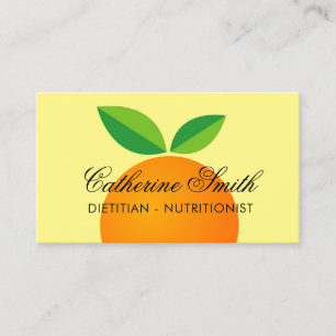 Dietician nutritionist orange fruit business card