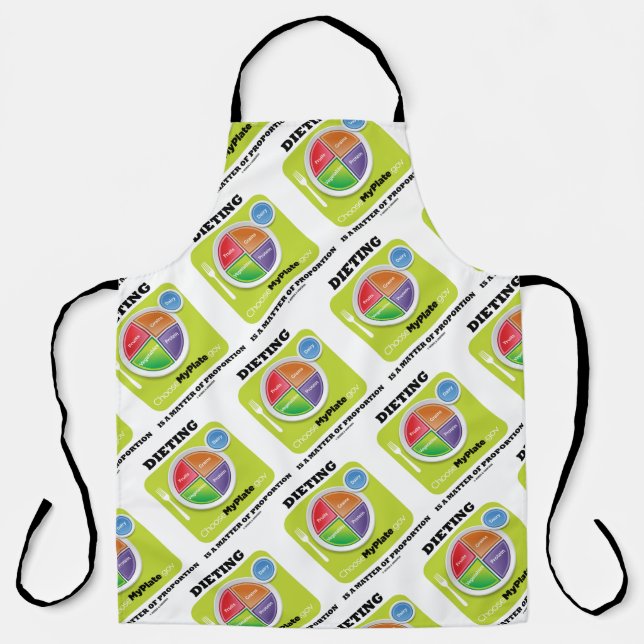 Dieting Is A Matter Of Proportion MyPlate Logo Apron (Front)