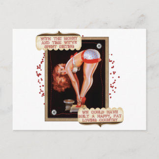 Dieting Pin Up Postcard